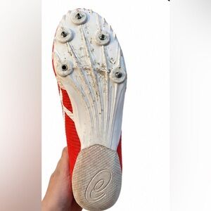 Red Track Spike Shoe - White Cleat Sole